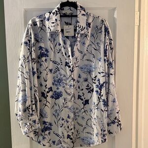 Favorite Daughter Blue and White Floral Shirt